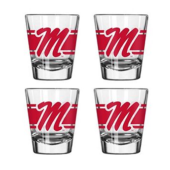 Logo Brands Ole Miss Rebels Four-Piece Stripe Shot Glass Set