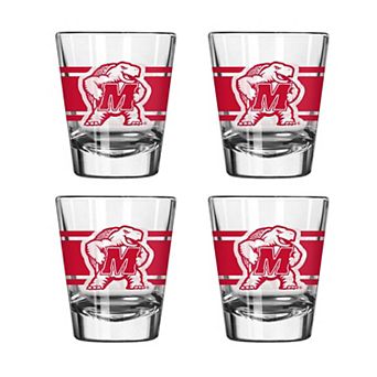 Logo Brands Maryland Terrapins Four-Piece Stripe Shot Glass Set