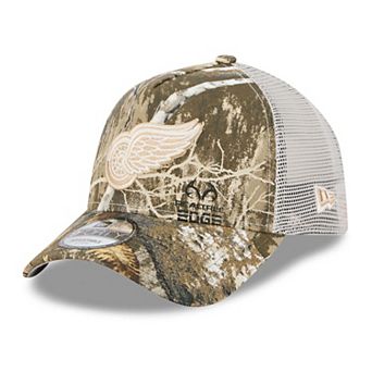 Men's New Era Camo Detroit Red Wings Real Tree A-Frame 9FORTY Adjustable Trucker Hat