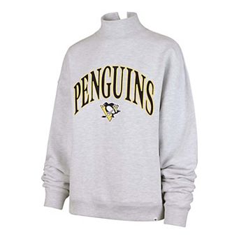 Women's '47 Gray Pittsburgh Penguins Vantage Mock Neck Fleece Sweatshirt