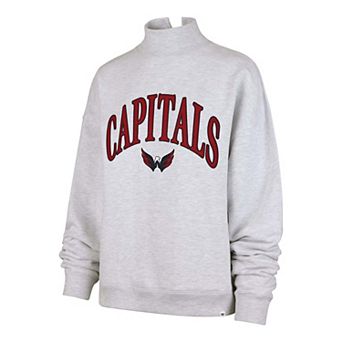 Women's '47 Gray Washington Capitals Vantage Mock Neck Fleece Sweatshirt