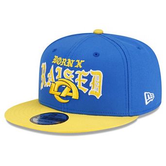 Men's New Era x Born x Raised Royal/Gold Los Angeles Rams 9FIFTY Snapback Hat