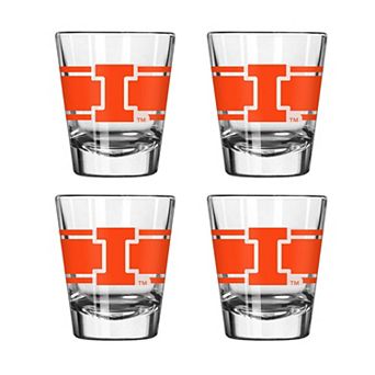 Logo Brands Illinois Fighting Illini Four-Piece Stripe Shot Glass Set