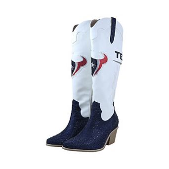 Women's FABGATING by Cuce White Houston Texans Crystal Cowboy Boots