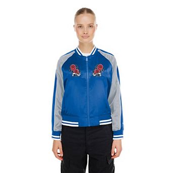Women's New Era Blue Detroit Lions Lifestyle Satin Jacket