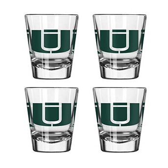 Logo Brands Miami Hurricanes Four-Piece Stripe Shot Glass Set