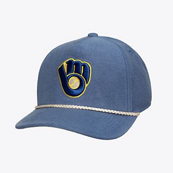 Men's Mitchell & Ness Navy Milwaukee Brewers Heritage Hues French Terry Snapback Hat