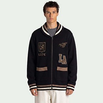 Unisex The Wild Collective Black LAFC Jacquard Full-Zip Sweater