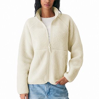 Women Fleece Sherpa Jacket Full Zip Warm Winter Coat Casual Outdoor Wear