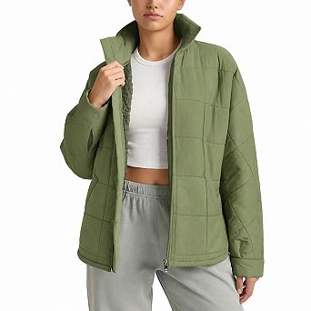 Women's Sherpa Lined Insulated Full Zip Winter Warm Coat With Pockets