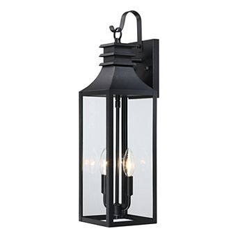 22.75 in 2-Light Weather-Resistant Outdoor Wall Lantern with Clear Glass