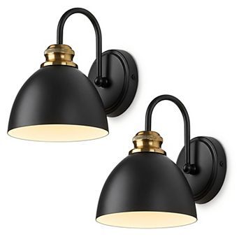 2-Pack 8.13 in Rechargeable Wall Sconces with Magnetic E26 LED Lights, Remote