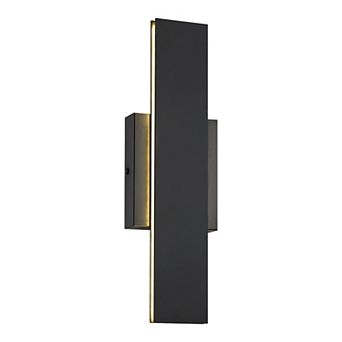 15.75 in Black Weather-Resistant Integrated LED Outdoor Wall Light for Porch and Garage
