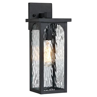 15.15 in Outdoor Wall Light with Arched Water Glass, Weather-Resistant