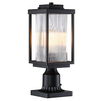 16.5 in Outdoor Post Light with Fluted Glass Shade