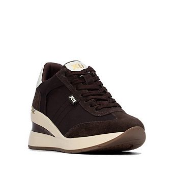 XTI Women's Casual Wedge Lace- Up Sneakers 146365