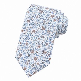 Men Skinny Floral Cotton Necktie For Wedding Groomsmen Formal Occasions