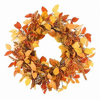 20 Inch Fall Front Door Decor Eucalyptus Berry Handcrafted Home Decoration