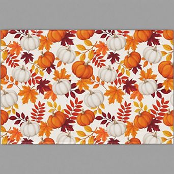 Fall Front Door Mat ,Non-Slip Low Pile Small Entrance Mat for Bedroom Bathroom Laundry