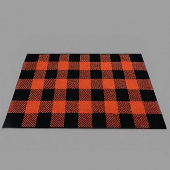 Fall Door Mat Buffalo Plaid Rug , Washable Layering Rug for Front Door Porch Entryway Cotton