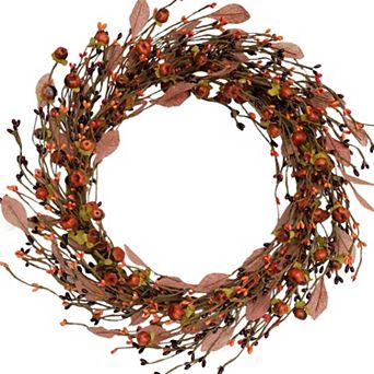 Fall Pumpkin Pip Berry Wreath Rustic Indoor Outdoor Festival Party Decoration