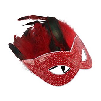 Sequined Feathers Party Mask 1 pc