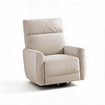 Swivel Rocker Recliner USB Ports Chenille Fabric Double Armrests Living Room