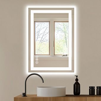 20" x 28" Anti-Fog LED Bathroom Mirror - Dual Light Source & Three Lighting Modes
