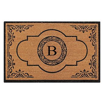 A1 Home Collections Monogrammed Natural Rubber Doormat, Heavy-Duty Welcome Mat & Shoe Scraper