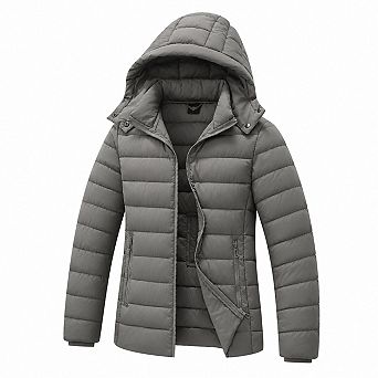 Women's Lightweight Waterproof Warm Puffer Jacket With Detachable Hood