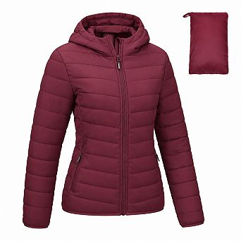 Women's Packable Lightweight Hooded Puffer Jacket Water Resistant Warm Outdoor Coat