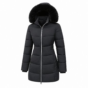 Women's Warm Winter Puffer Jacket Removable Hood Windproof Insulated Coat