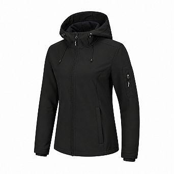 Women's Waterproof Fleece Lined Softshell Jacket Windproof Outdoor Rain Coat
