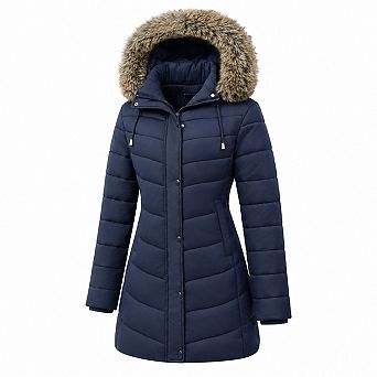 Women's Long Winter Puffer Coat Fleece Lined Waterproof Windproof Down Jacket