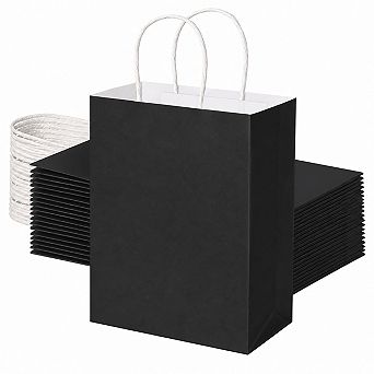 100 Pack Paper Bags with Handles for Events and Gifts