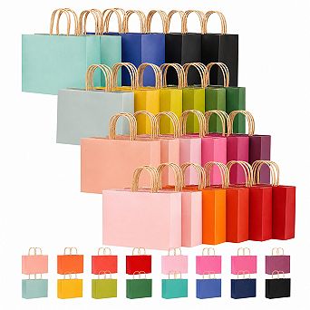 Large Paper Gift Bags With Handles Bulk 32 Pack 16 Solid Colors For Party Favors