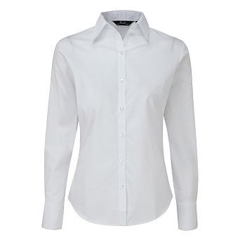 Premier Womens/Ladies Poplin Long-Sleeved Blouse