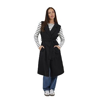 Brave Soul Womens/Ladies Faux Wool Sleeveless Trench Coat