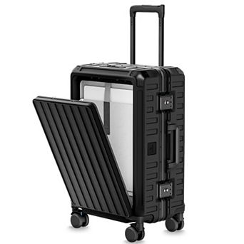 LUGGEX 21 Inch Carry On Aluminum Luggage, 100% PC shell Zipperless Suitcase SF81 - ZX-Pro