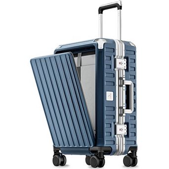 LUGGEX 21 Inch Carry On Aluminum Luggage, 100% PC shell Zipperless Suitcase SF81 - ZX-Pro