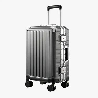LUGGEX 20 Inch Carry On Luggage Zipperless Aluminum Frame Hardside 100% PC Suitcase 8010S - ZX-Core