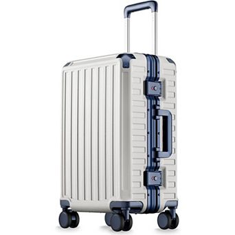 LUGGEX 20 Inch Carry On Luggage Zipperless Aluminum Frame Hardside 100% PC Suitcase 8010S - ZX-Core