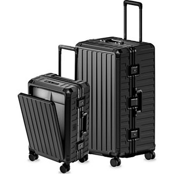 LUGGEX 21"30" Luggage Set 100% PC shell Zipperless Aluminum Suitcase SF81 - ZX-Pro