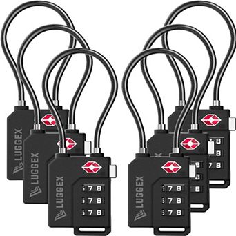 LUGGEX TSA Locks for Luggage, 6 Luggage Locks, Suitcase Locks TSA Approved