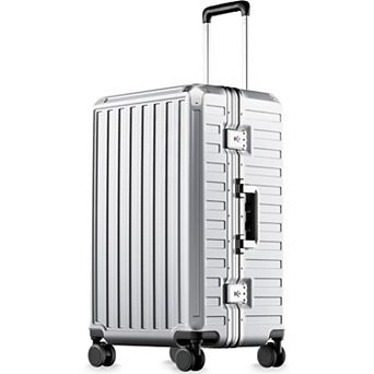 LUGGEX 28 Inch Checked Luggage with TSA Locks, Zipperless Aluminum Frame Suitcase 8010S - ZX-Core