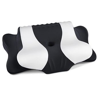 Ergonomic Cervical Memory Foam Pillow, Dual Height Contour Pillow for Neck Pain with Cooling Cover