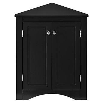 31.5" Triangle Bathroom Storage Cabinet with Adjustable Shelves, Freestanding Floor Cabinet