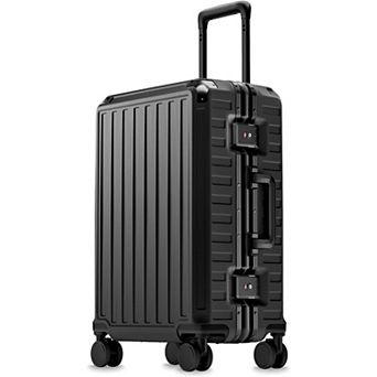 LUGGEX 21 Inch Carry On Luggage, Zipperless PC Hardside Aluminum Frame Suitcase 8010S - ZX-Core