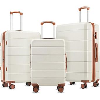 LUGGEX 3 pc Luggage set with TSA Lock, Carry on Luggage and Checked Suitcase - EX-Lite