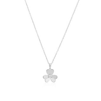 Clover Petal CZ Necklace
